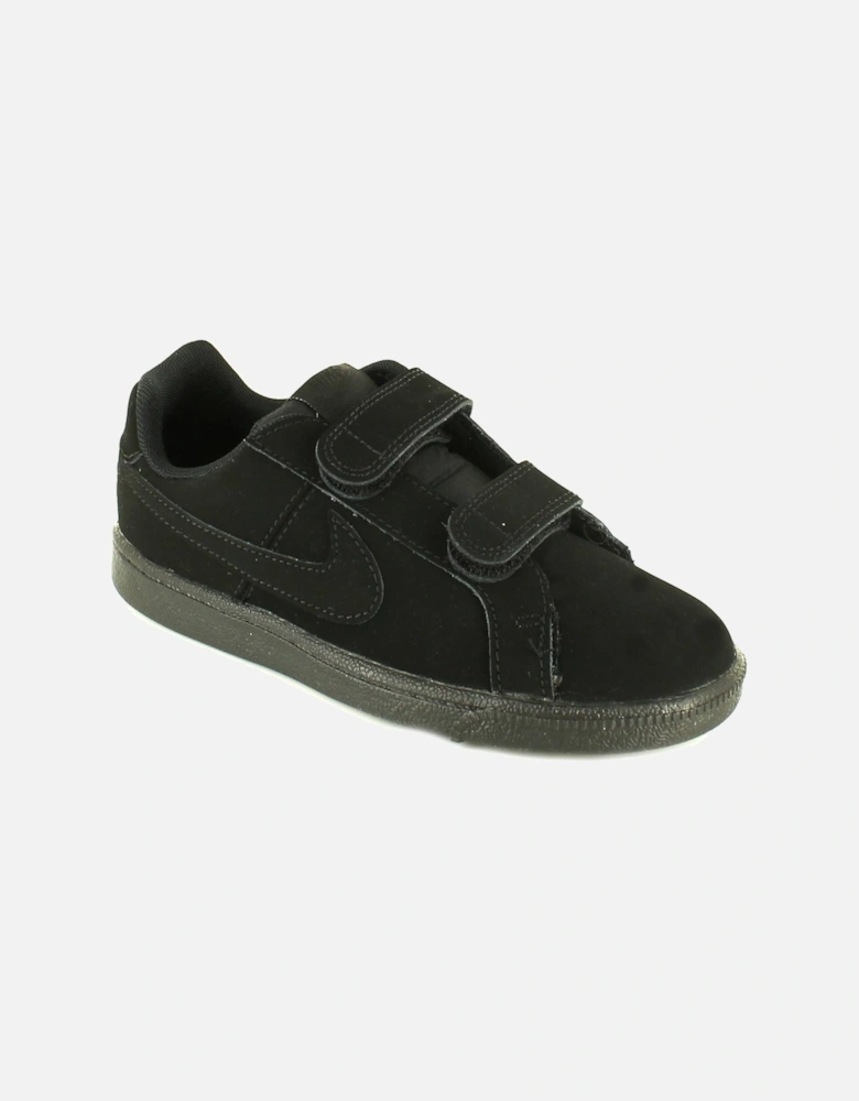 Younger Boys Trainers Court Royale Leather Touch Fastening black UK Size