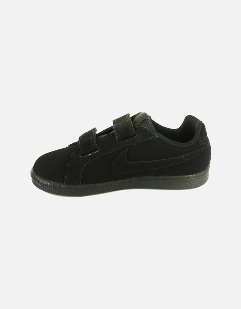 Younger Boys Trainers Court Royale Leather Touch Fastening black UK Size