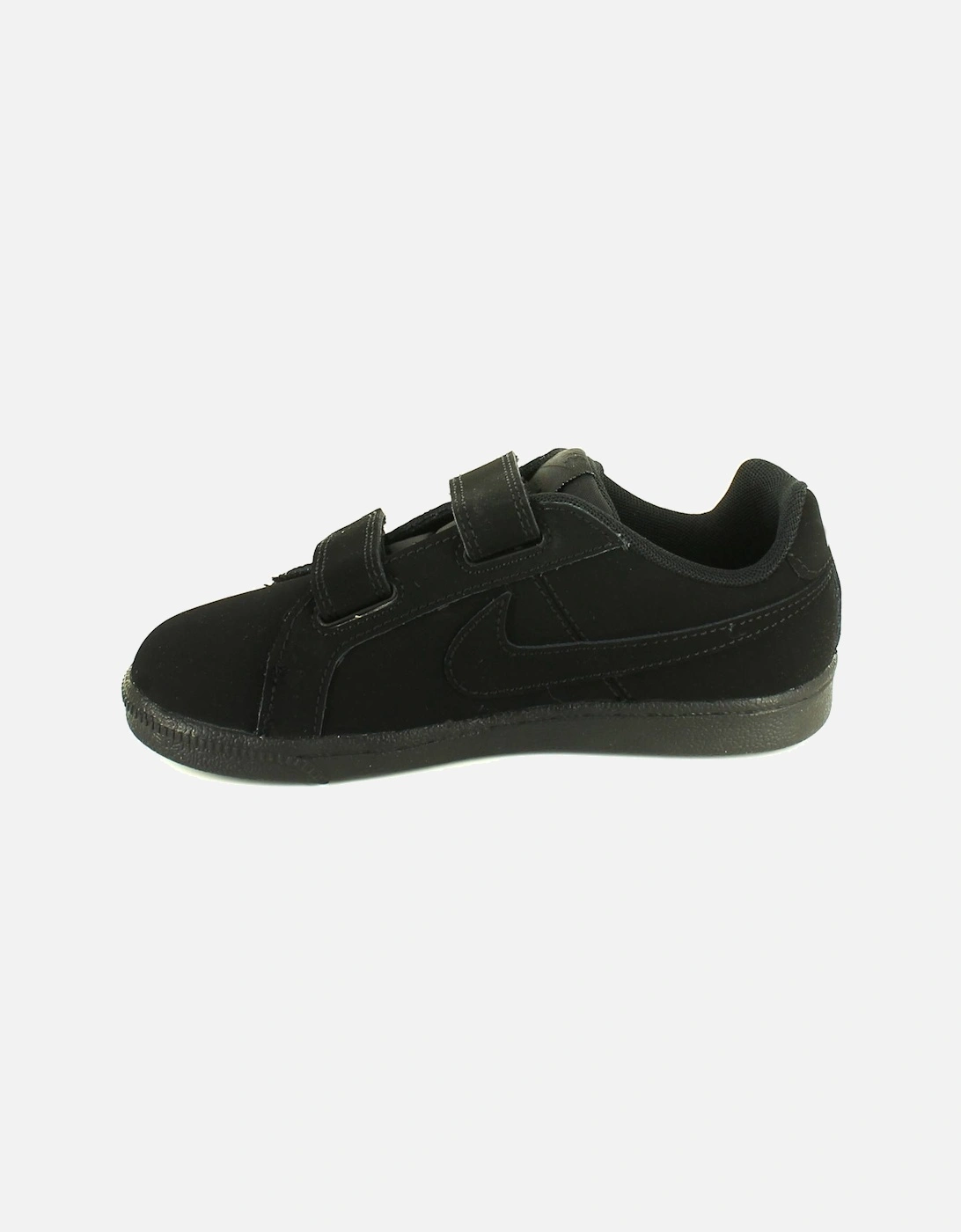 Younger Boys Trainers Court Royale Leather Touch Fastening black UK Size