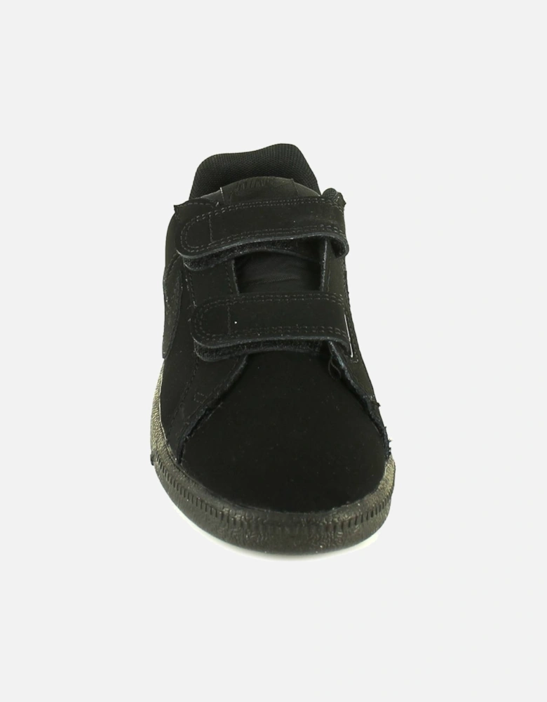 Younger Boys Trainers Court Royale Leather Touch Fastening black UK Size