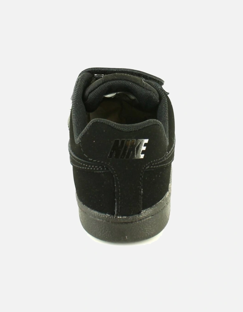 Younger Boys Trainers Court Royale Leather Touch Fastening black UK Size