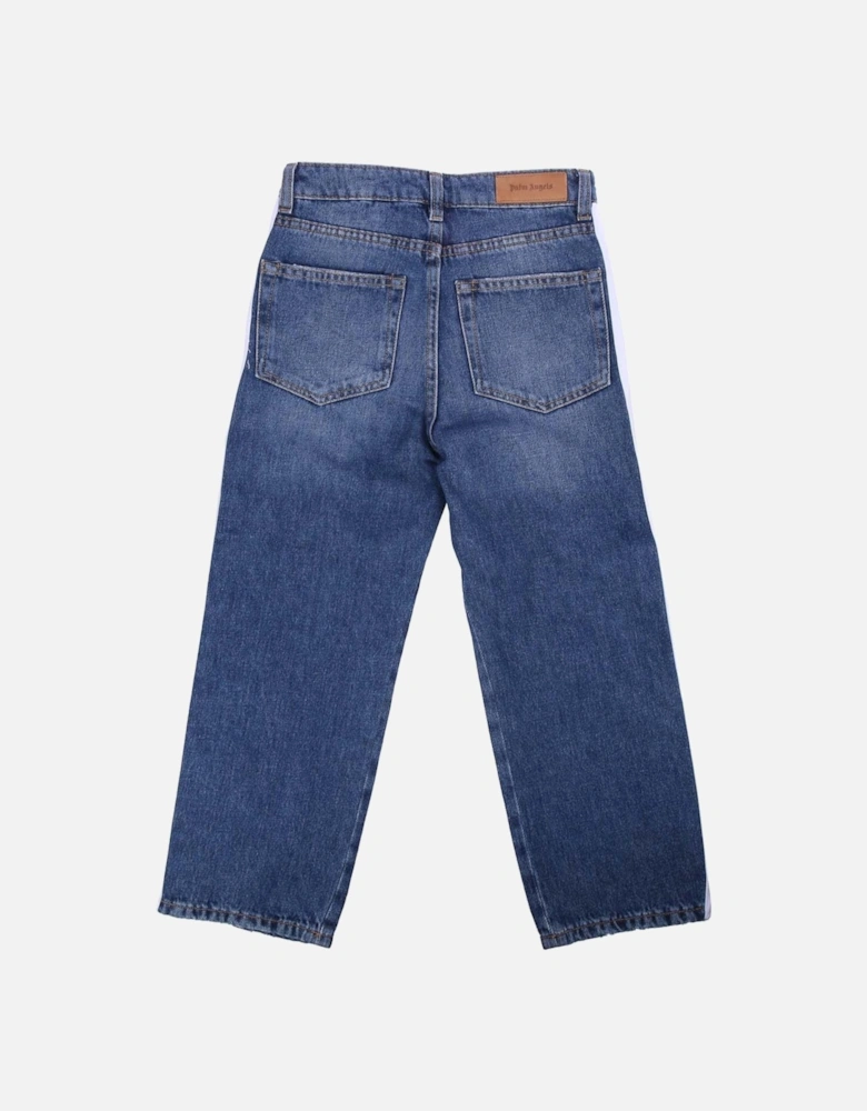 Juniors Medium Wash Denim Track Pants