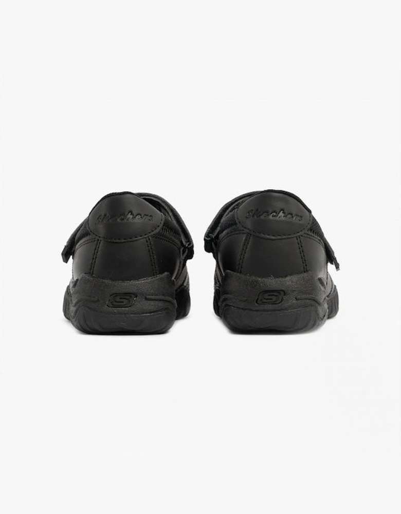81264L/BLK VELOCITY POUTY Girls Leather School Shoes Black