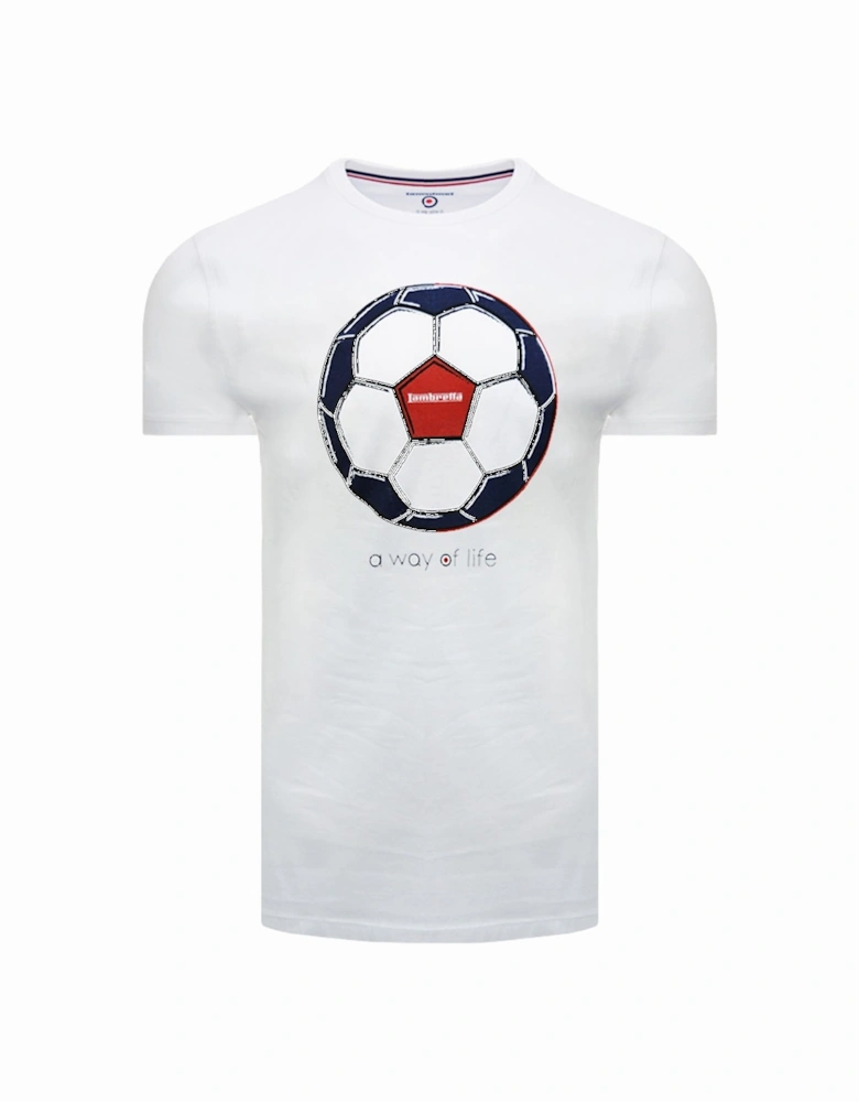 Mens Big & Tall King Size Football T-Shirt Tee - White