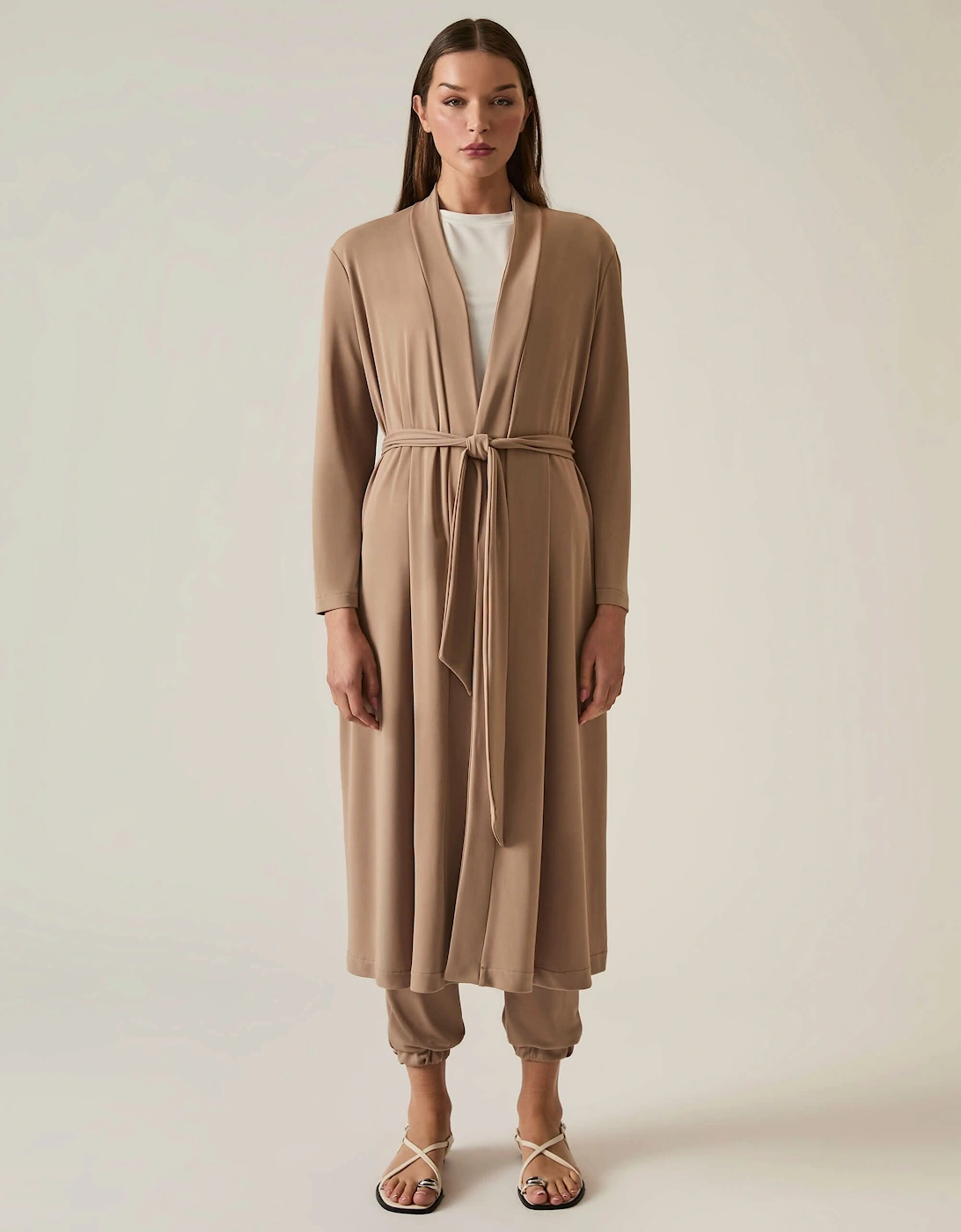 Camel Long Wrap Jersey Cardigan - VIP, 7 of 6