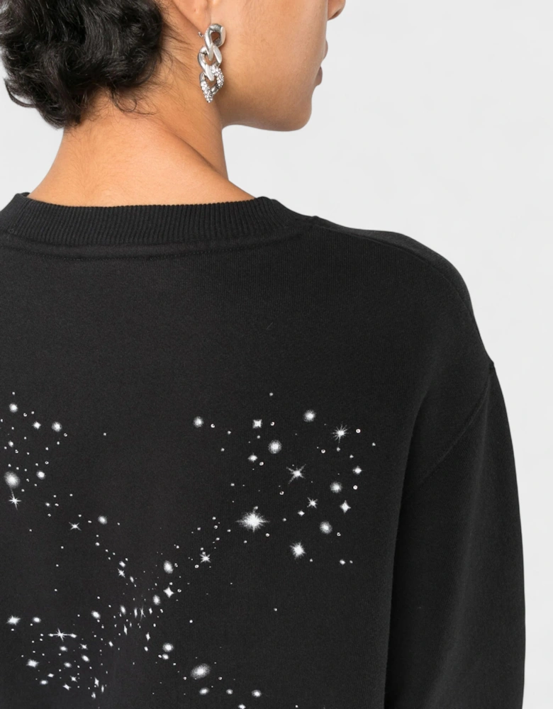 Bling Stars Arrow Regular Crewneck Black