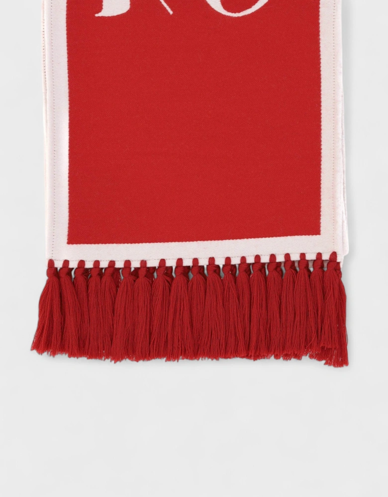 Logo Knitted Scarf  Red  White
