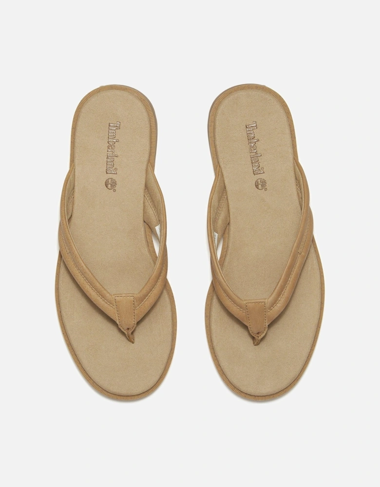 Calista Bay Thong Sandal - Medium Beige Full Grain