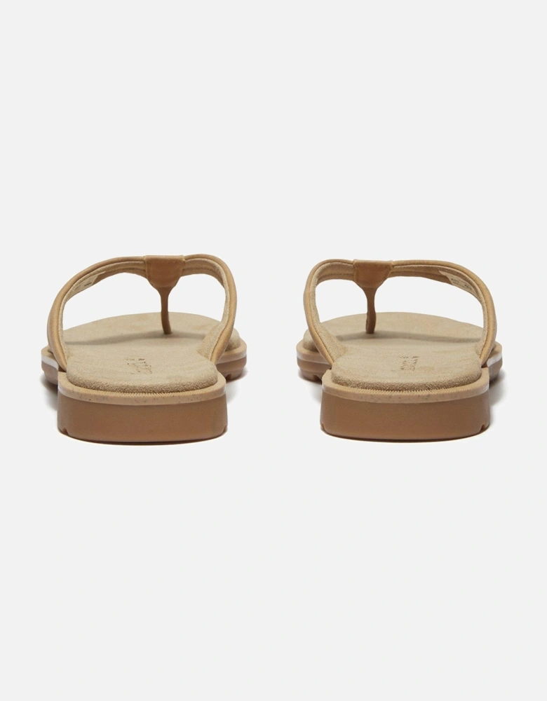 Calista Bay Thong Sandal - Medium Beige Full Grain