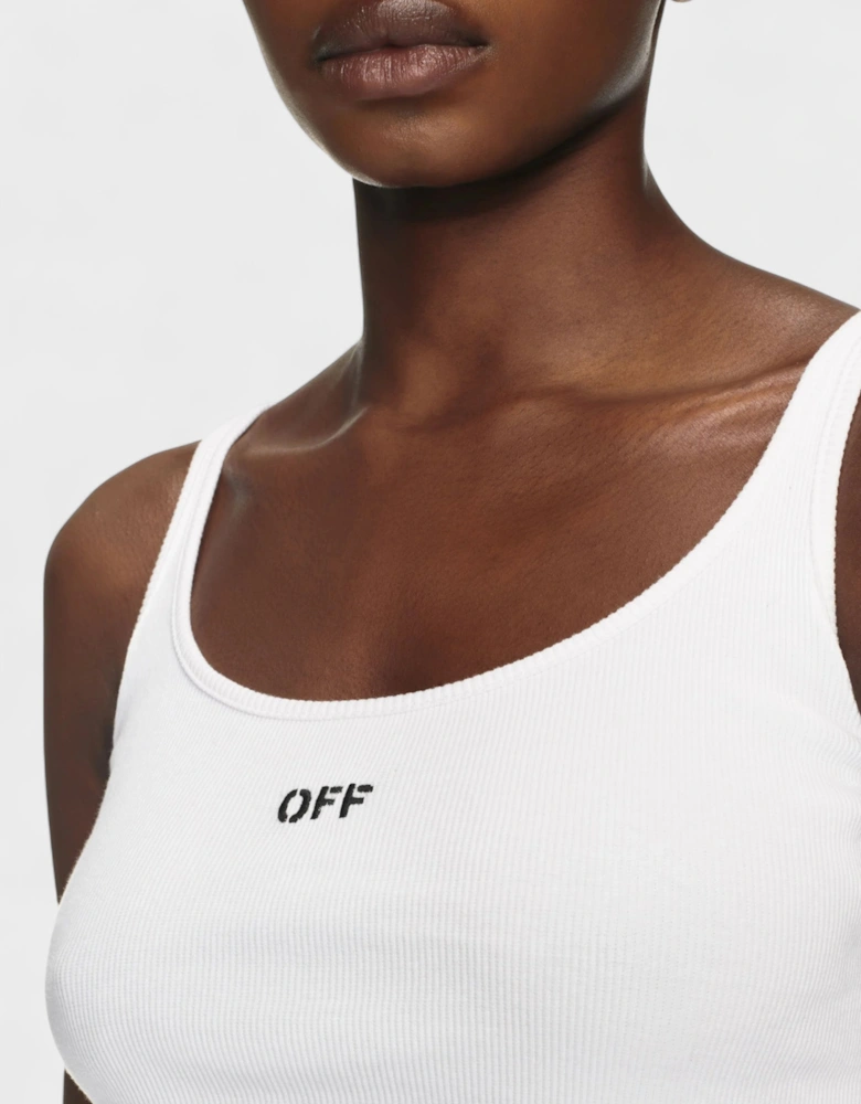 Off Stamp Scoop-Neck Tank Top White