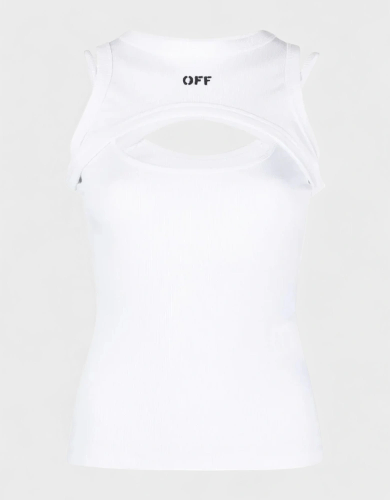 Off Stamp Ribbed Round Rowing Top