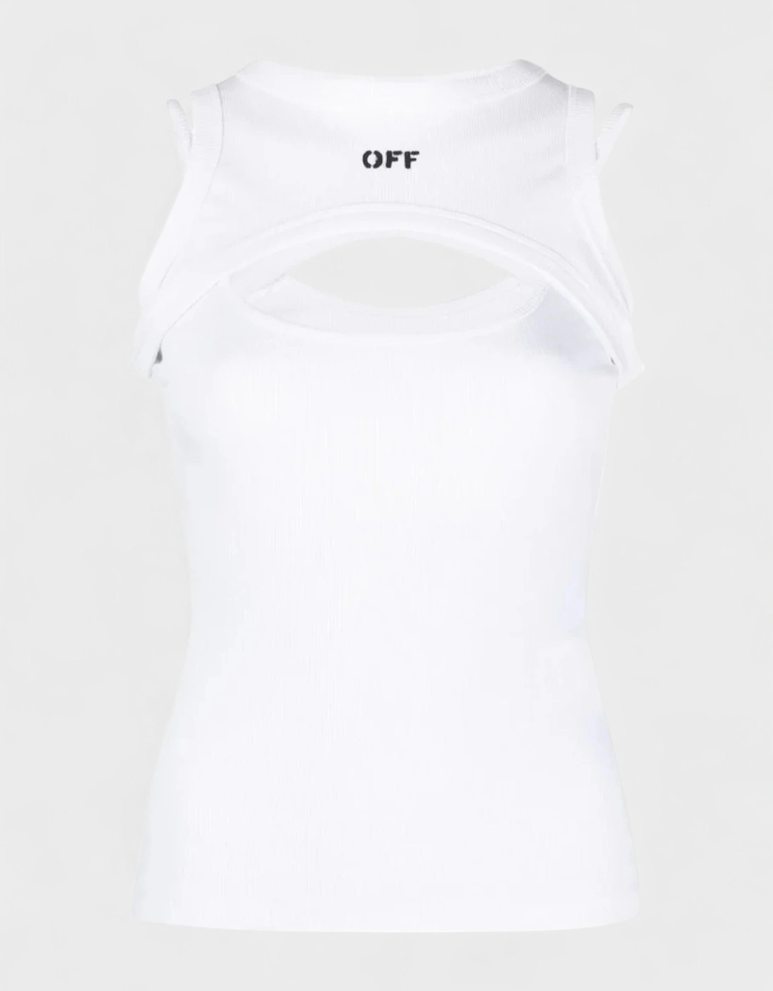 Off-White OFF-WHITE Women's Ribbed Round Rowing Top - White