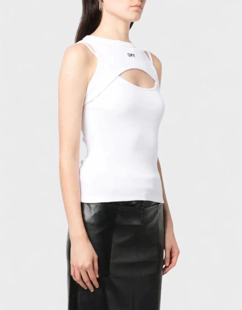 Off Stamp Ribbed Round Rowing Top