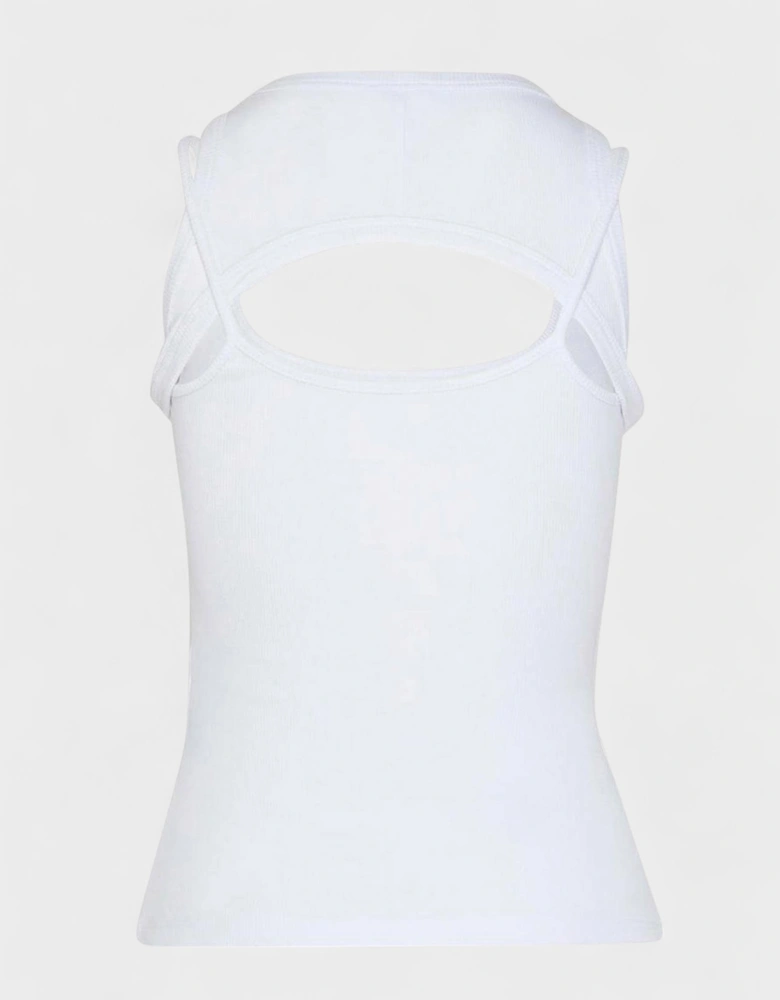 Off Stamp Ribbed Round Rowing Top