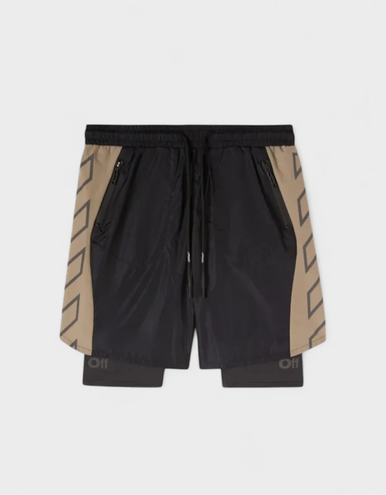 Diag Outline Block 2Layer Shorts Dark Sand