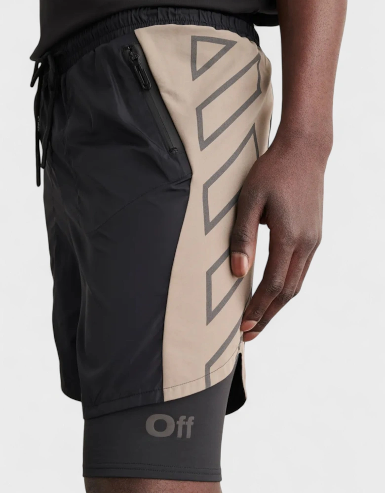 Diag Outline Block 2Layer Shorts Dark Sand