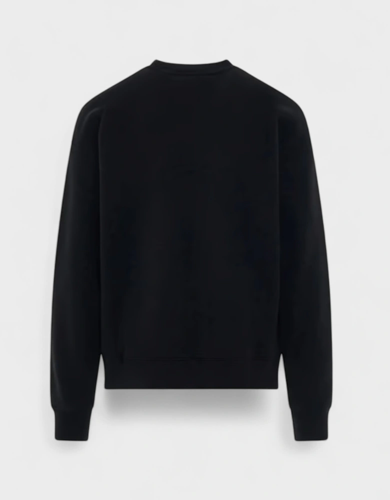 Diag Pocket Print Regular Crewneck Black