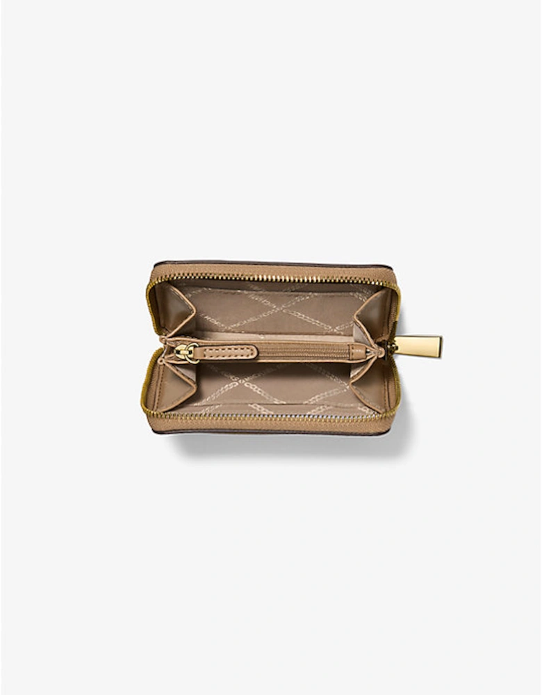 Jet Set Small Pebbled Leather Zip-Around Card Case