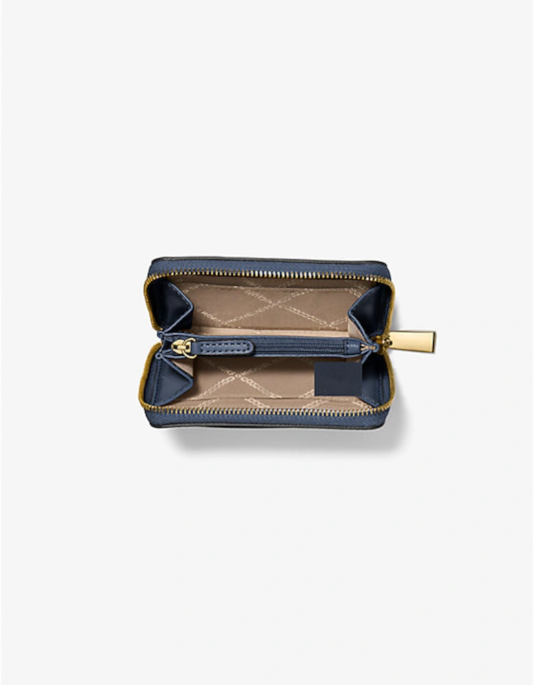 Jet Set Small Pebbled Leather Zip-Around Card Case