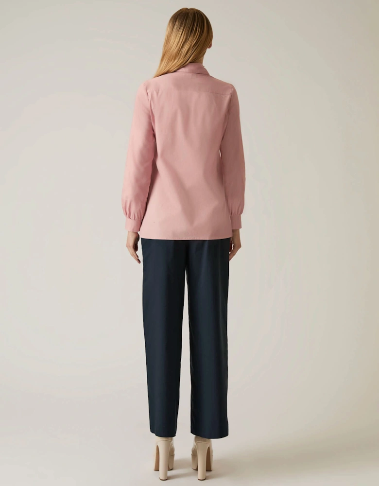Pearl Collar Pale Pink Cotton Shirt - VIP
