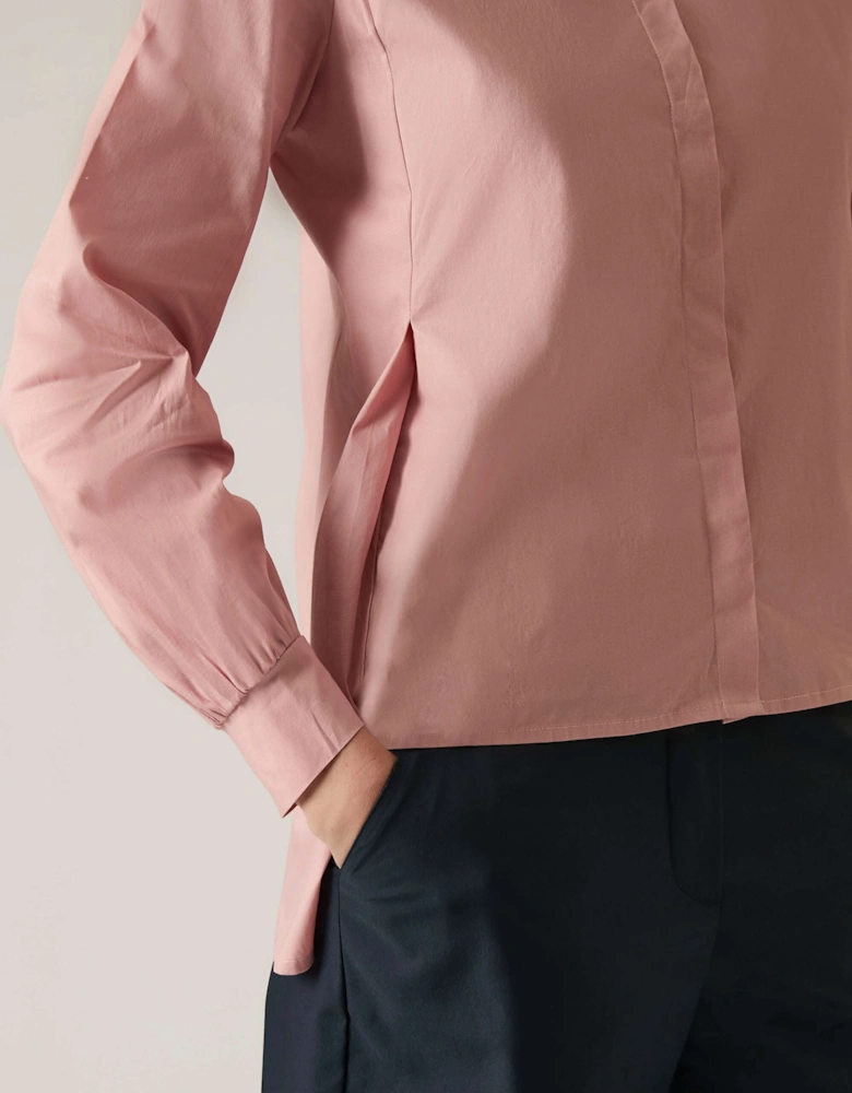 Pearl Collar Pale Pink Cotton Shirt - VIP