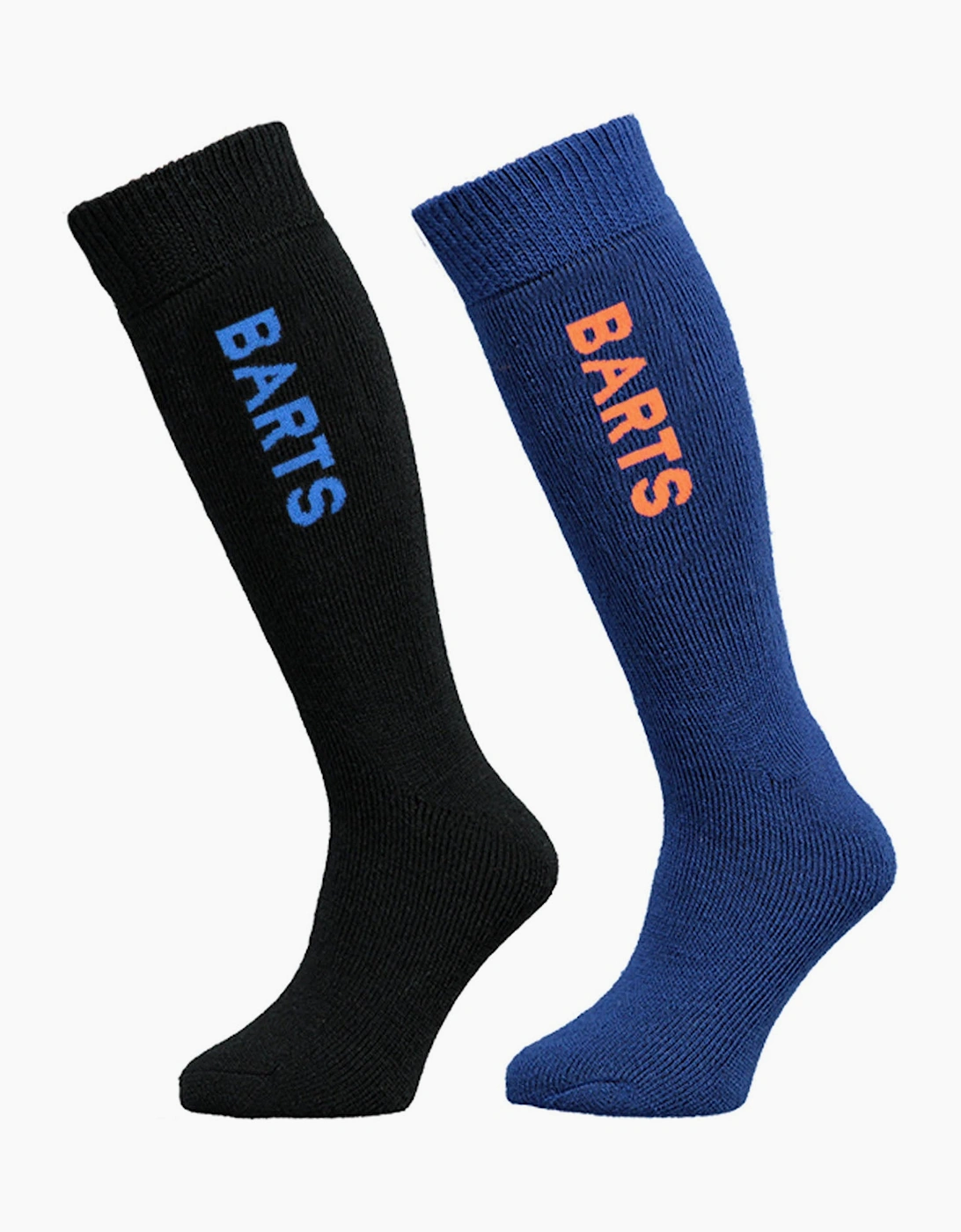 Barts Barts Kids Basic 2 Pack Soft Moisture Wicking Ski Socks - Black/Multi