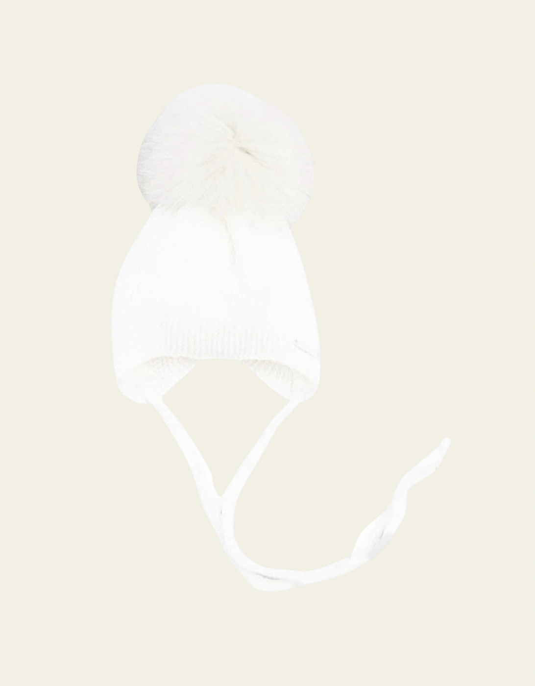 Ivory Knit Faux Fur Tie Hat, 5 of 4