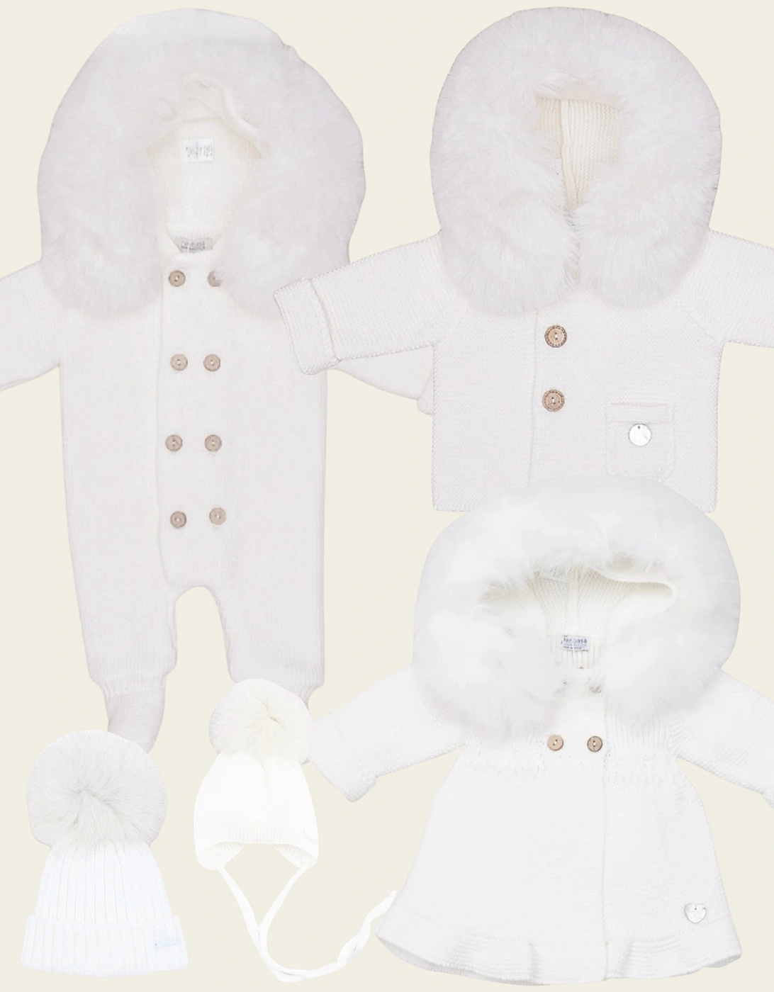 Ivory Knit A Line Faux Fur Cardigan