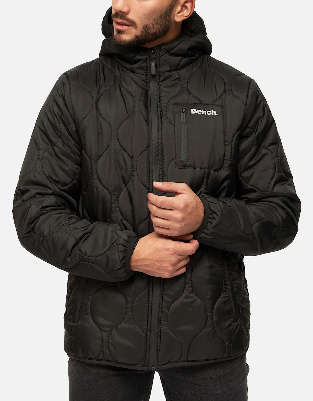 Mens Scall Zip Through Hooded Jacket, 2 of 1