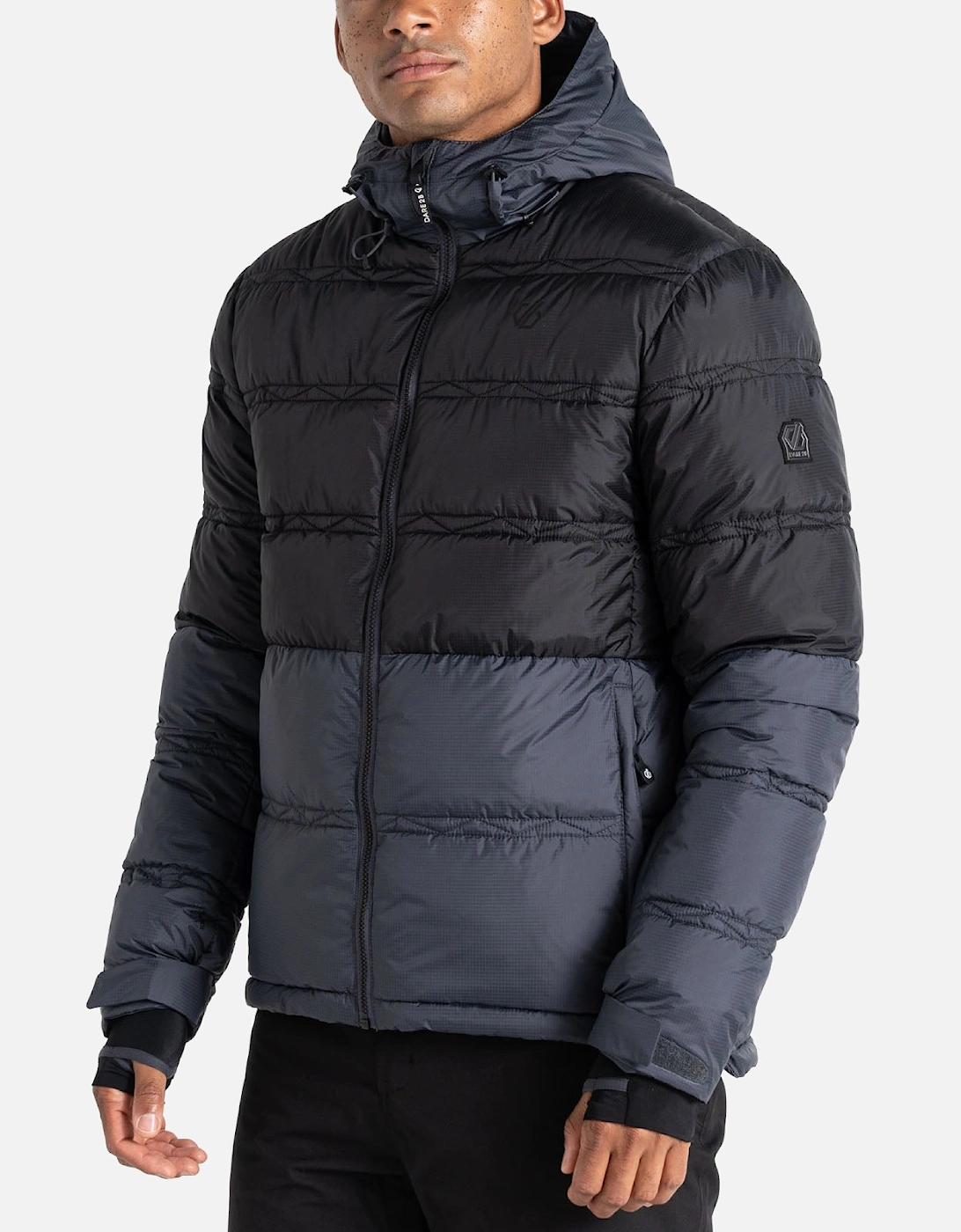 Mens Ollie Waterproof Hooded Thermal Padded Ski Jacket - Ebony, 2 of 1