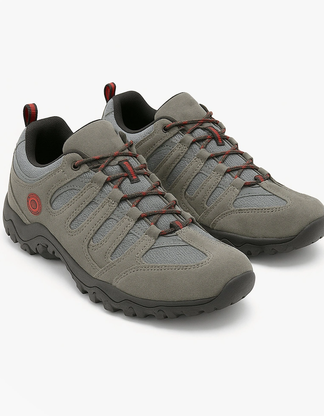 QUADRA II Leather Trail Shoe Mens Charcoal Grey/Black/Red