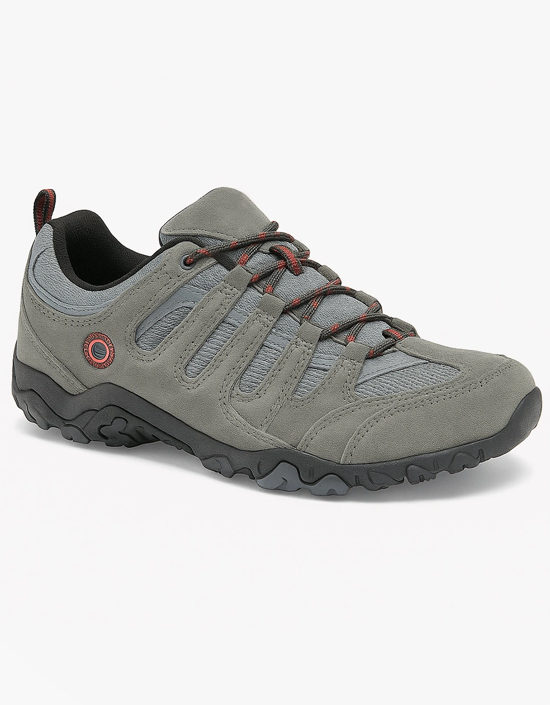 QUADRA II Leather Trail Shoe Mens Charcoal Grey/Black/Red, 5 of 4