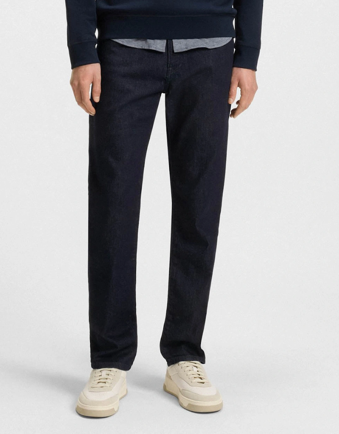 BOSS Orange Re.Maine Mens Regular Fit Comfort-Stretch Denim Jeans Dark Blue 403, 6 of 5