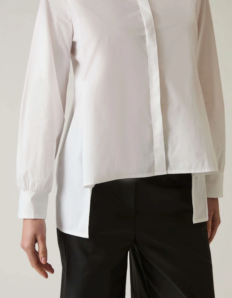 Pearl Collar White Cotton Shirt  - VIP