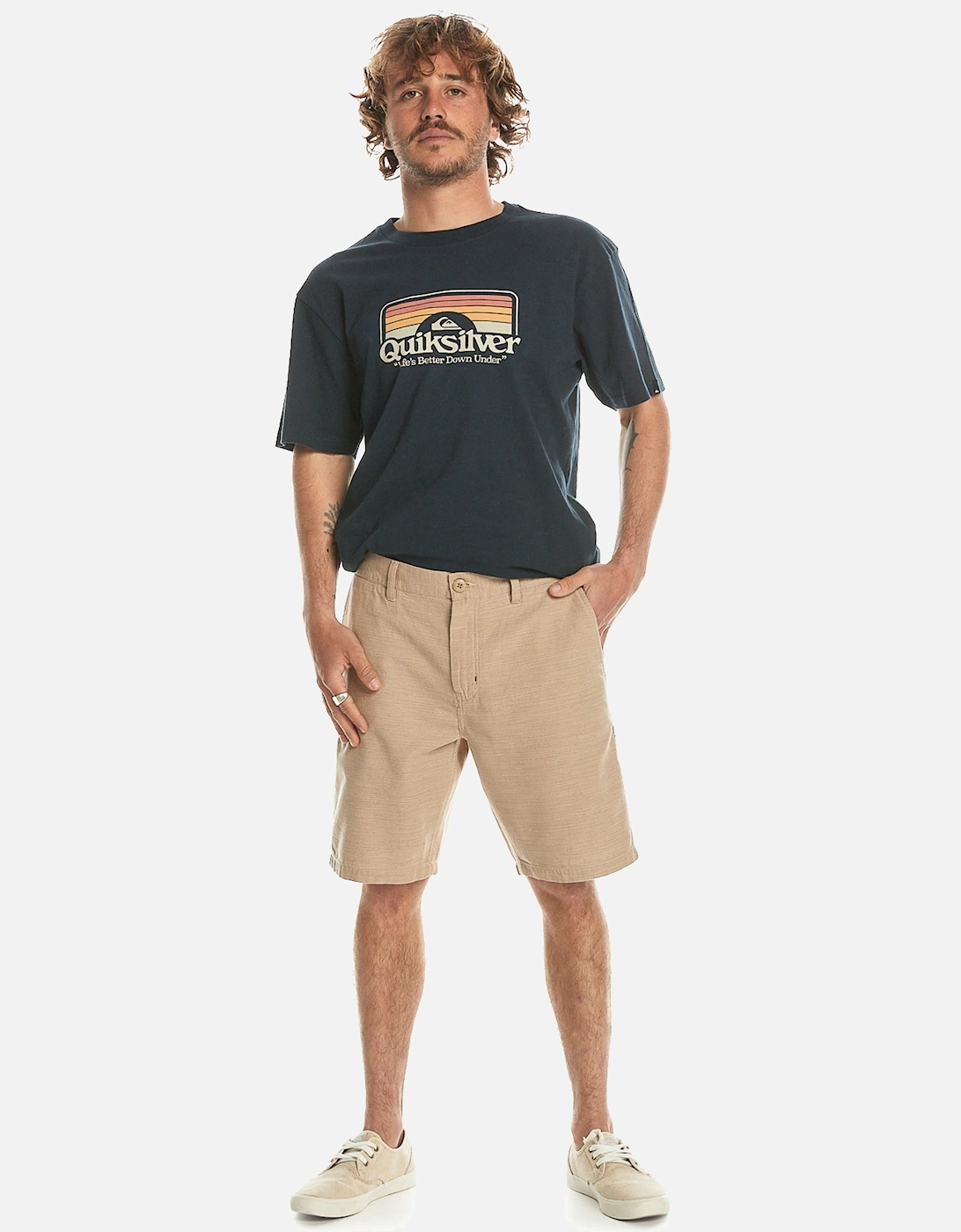 Mens Davis Cotton Chino Walkshorts, 2 of 1