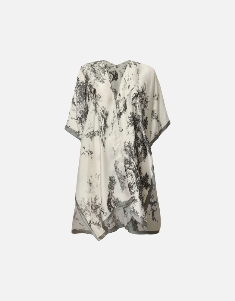 Marble Print Black-White Kaftan - VIP