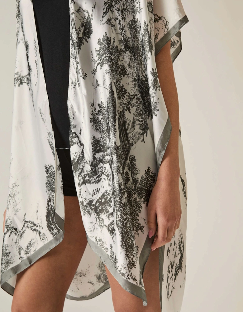 Marble Print Black-White Kaftan - VIP