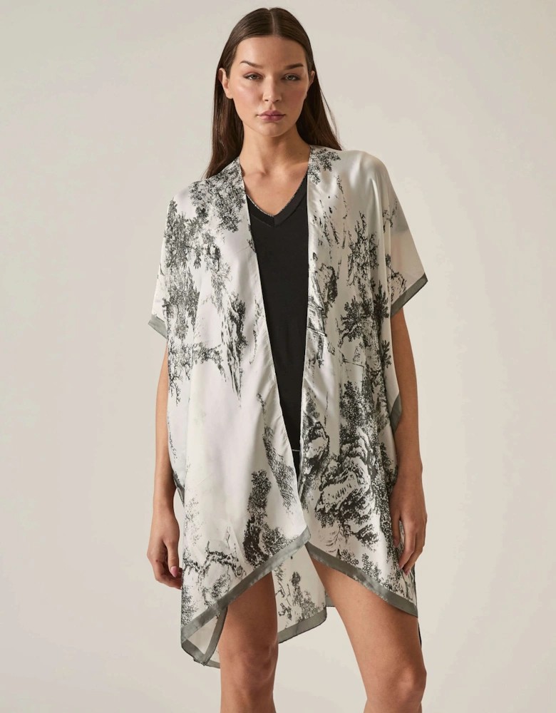 Marble Print Black-White Kaftan - VIP