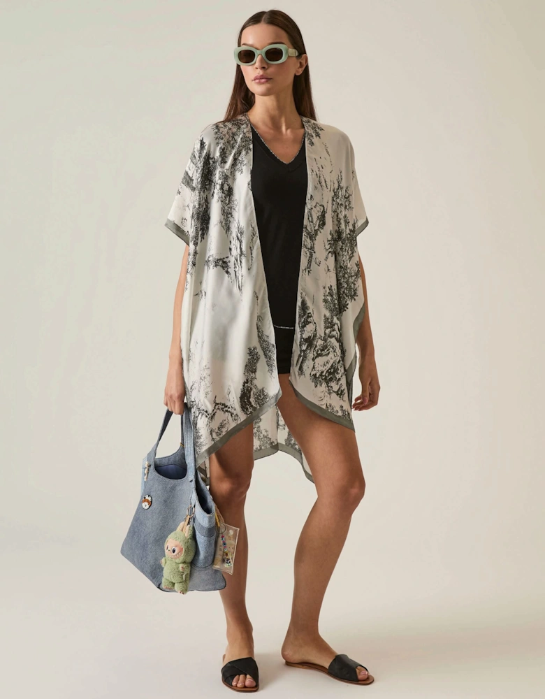 Marble Print Black-White Kaftan - VIP