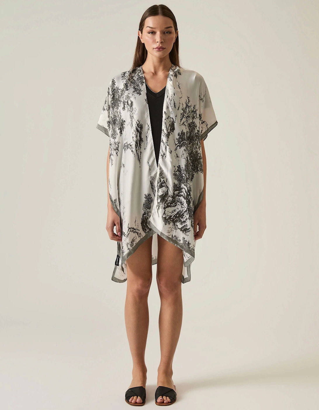Marble Print Black-White Kaftan - VIP, 7 of 6