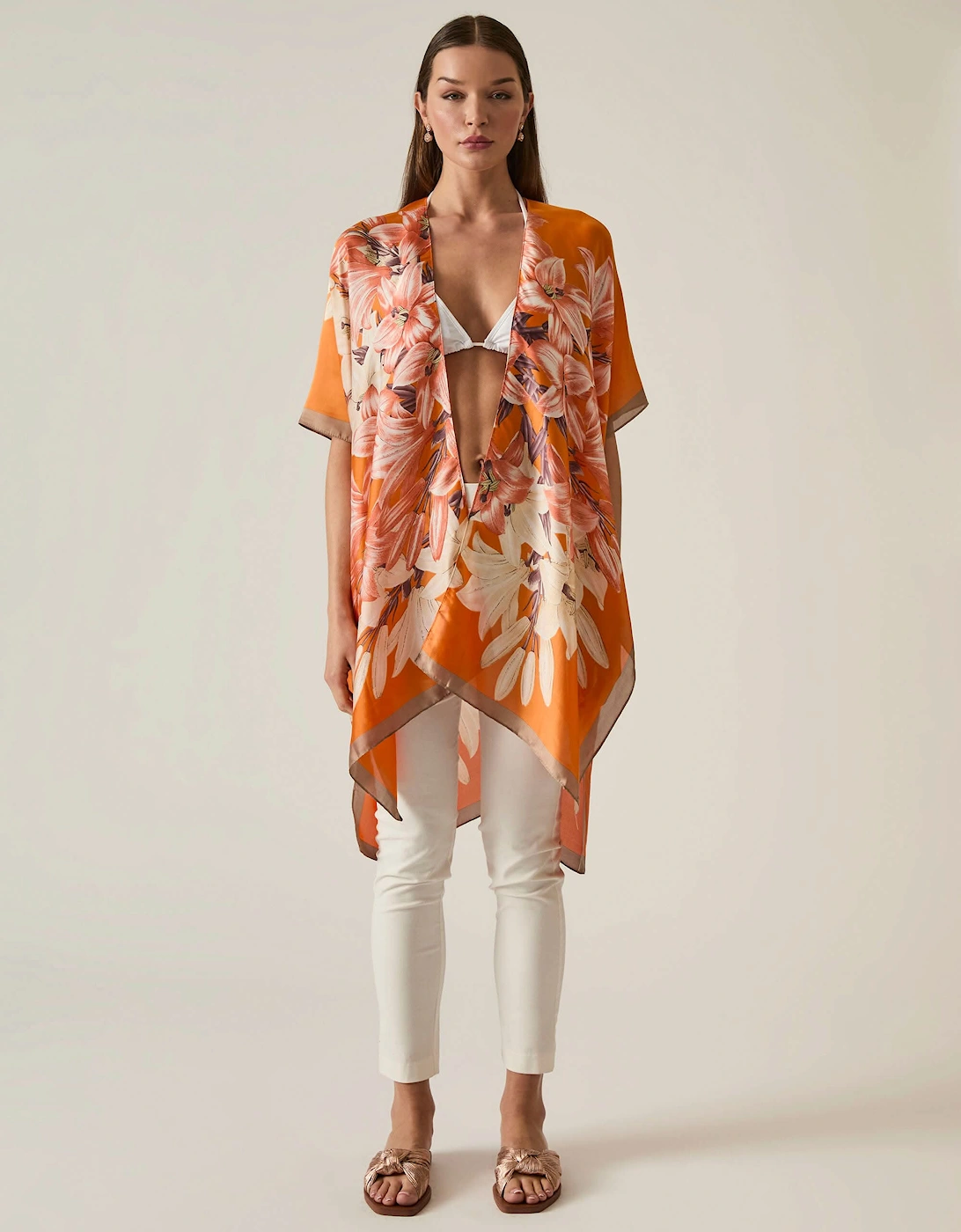 Orange Flower Print Kaftan - VIP, 7 of 6