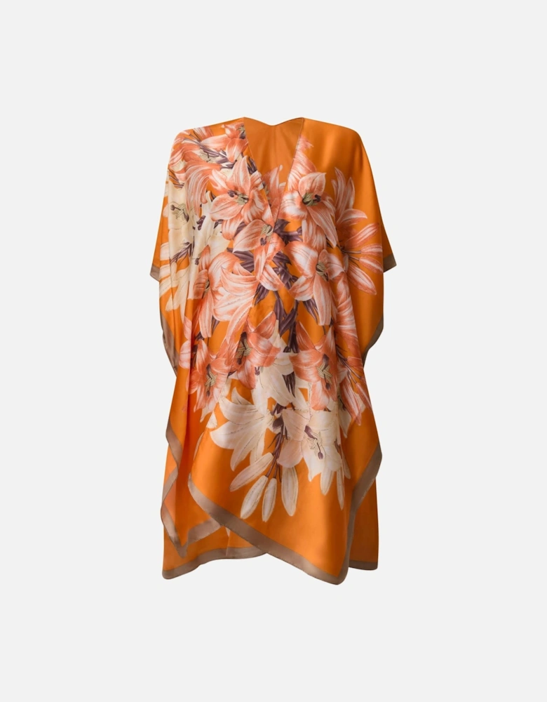 Orange Flower Print Kaftan - VIP
