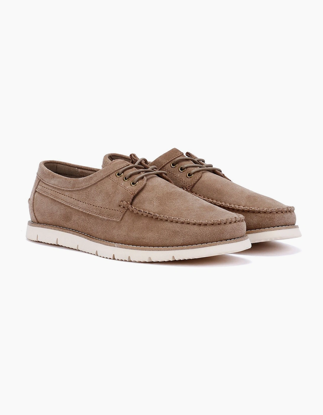 Ben Sherman Men's Brown Soho Suede Stone Lace-Up Shoes - Size: 8