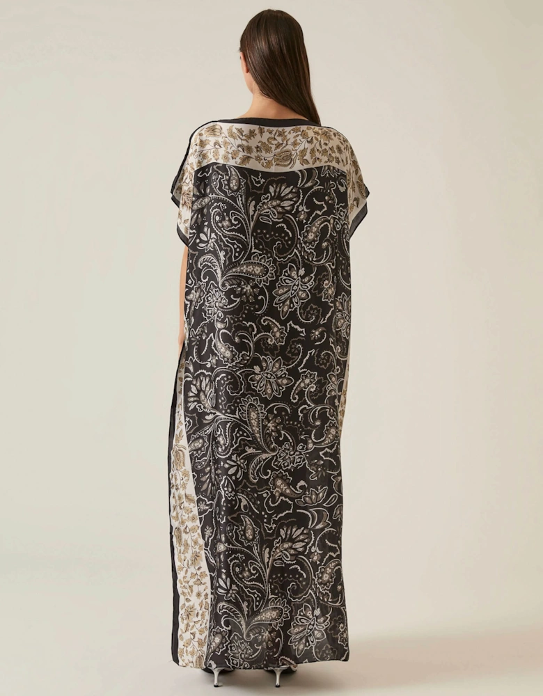 Floral Paisley Maxi Black Kaftan - VIP