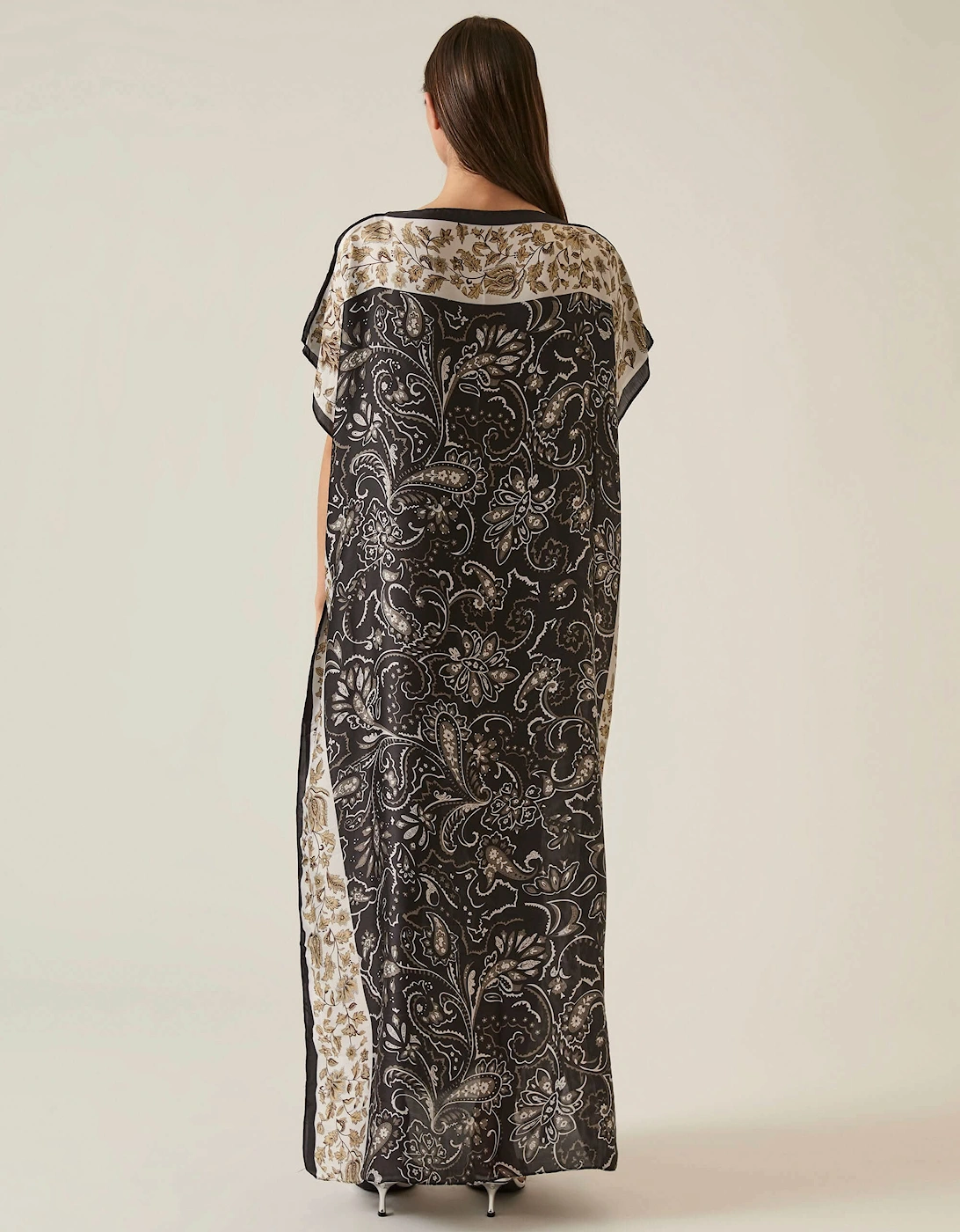Floral Paisley Maxi Black Kaftan - VIP
