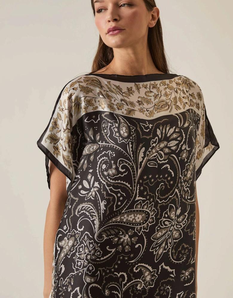 Floral Paisley Maxi Black Kaftan - VIP