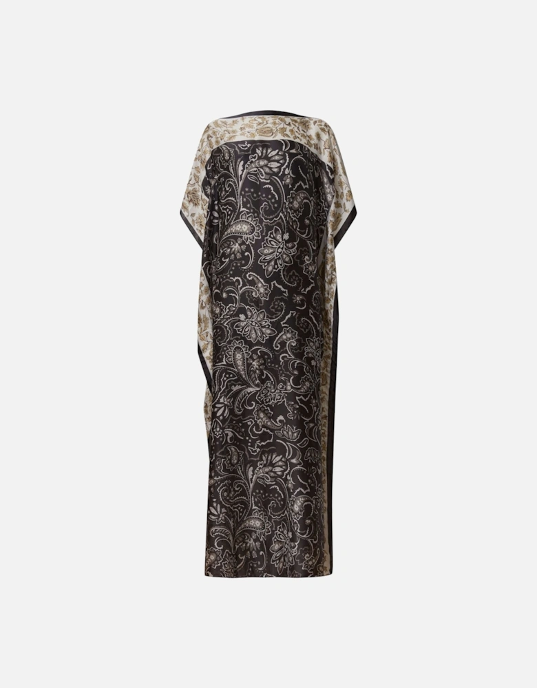 Floral Paisley Maxi Black Kaftan - VIP