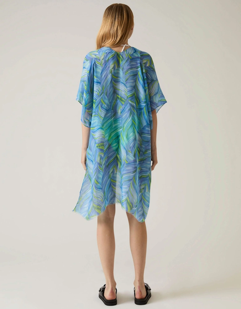 Abstract Print Blue Kaftan