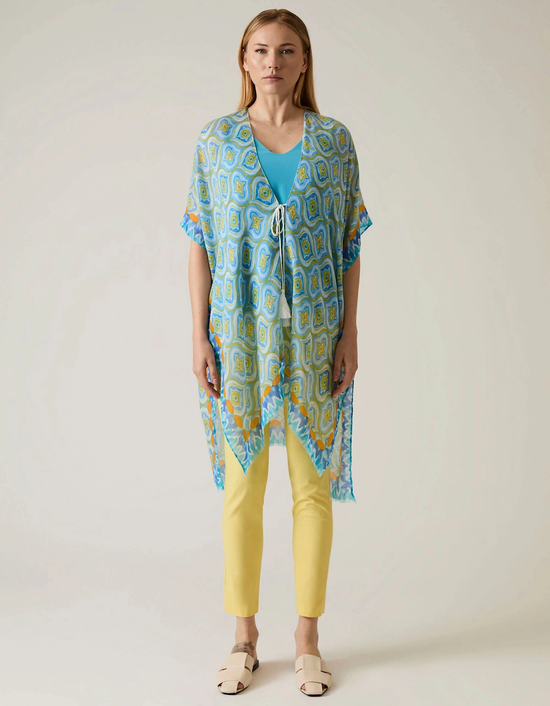 Geometric Print Blue Kaftan - VIP, 7 of 6