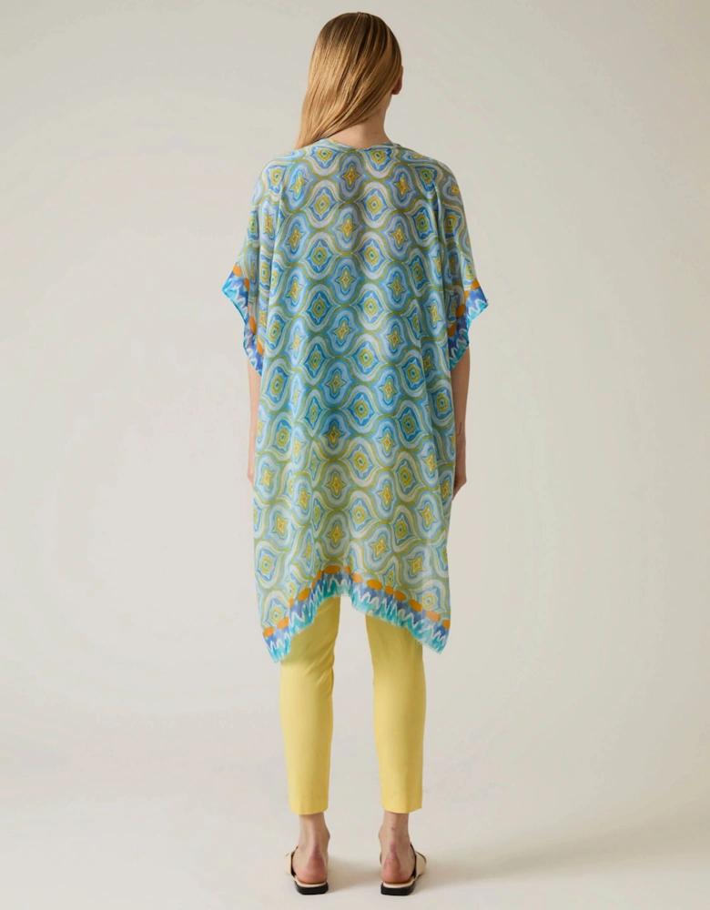 Geometric Print Blue Kaftan - VIP